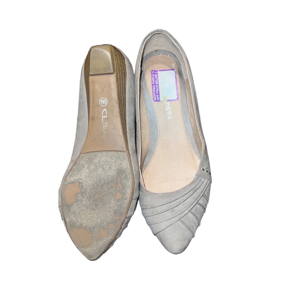 CL Laundry Beige sueded Flats SZ 8 - Picture 3 of 3